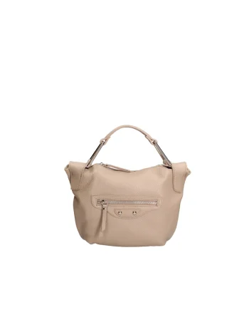 Geanta crossbody de piele, Maro taupe