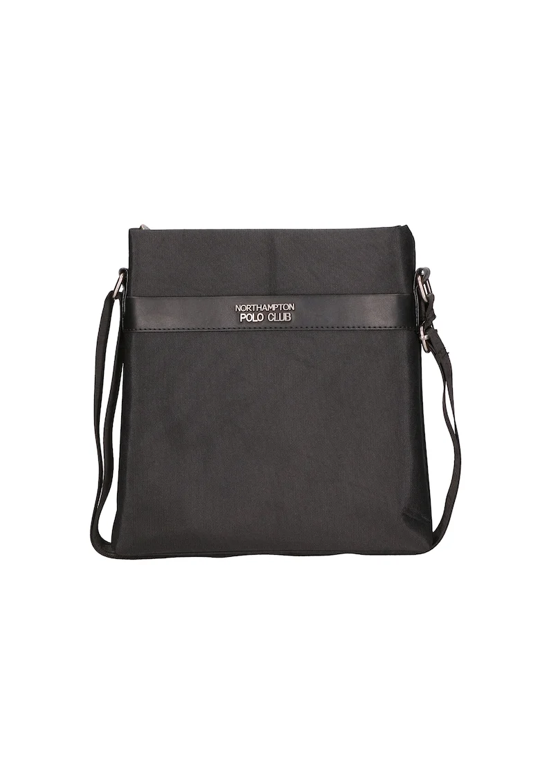 Geanta crossbody de material textil, Negru