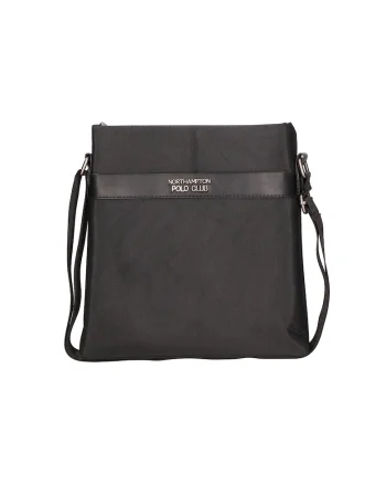 Geanta crossbody de material textil, Negru
