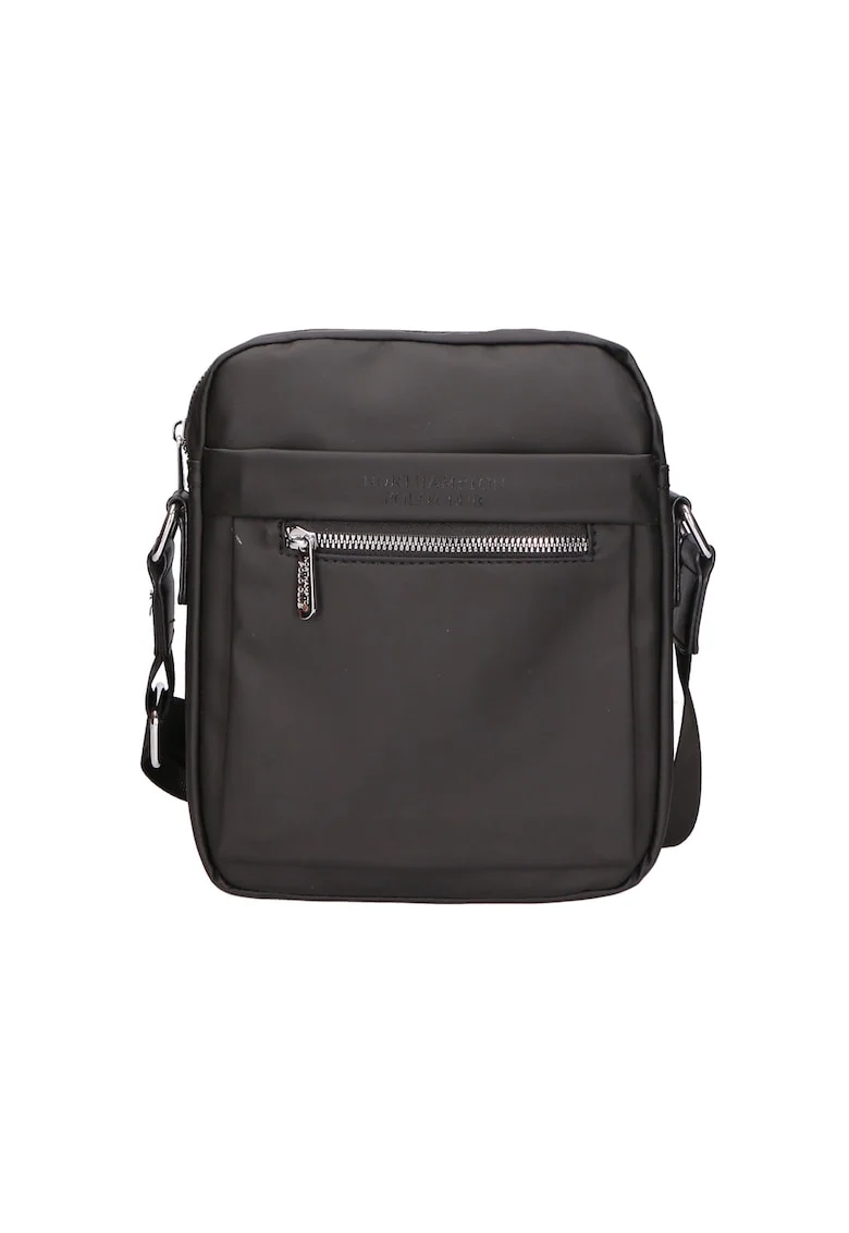 Geanta crossbody cu logo, Negru