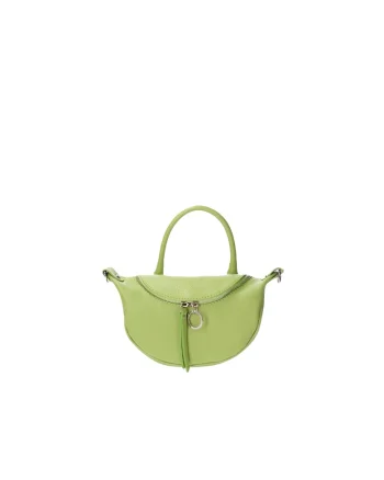 Geanta crossbody de piele cu bareta detasabila, Verde