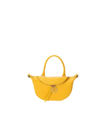 Geanta crossbody de piele, Galben
