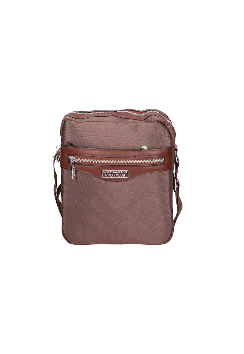 Geanta crossbody de material textil, Maro