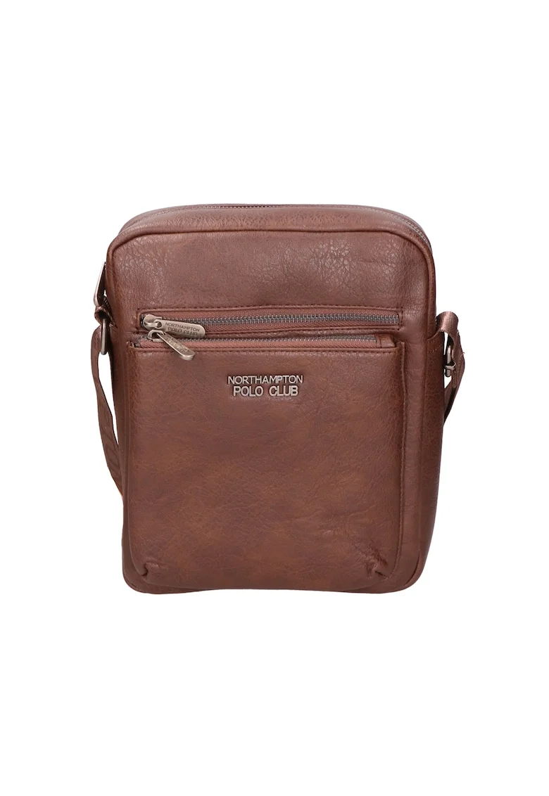 Geanta crossbody cu fermoar, Maro inchis