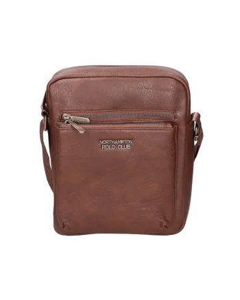 Geanta crossbody cu fermoar, Maro inchis