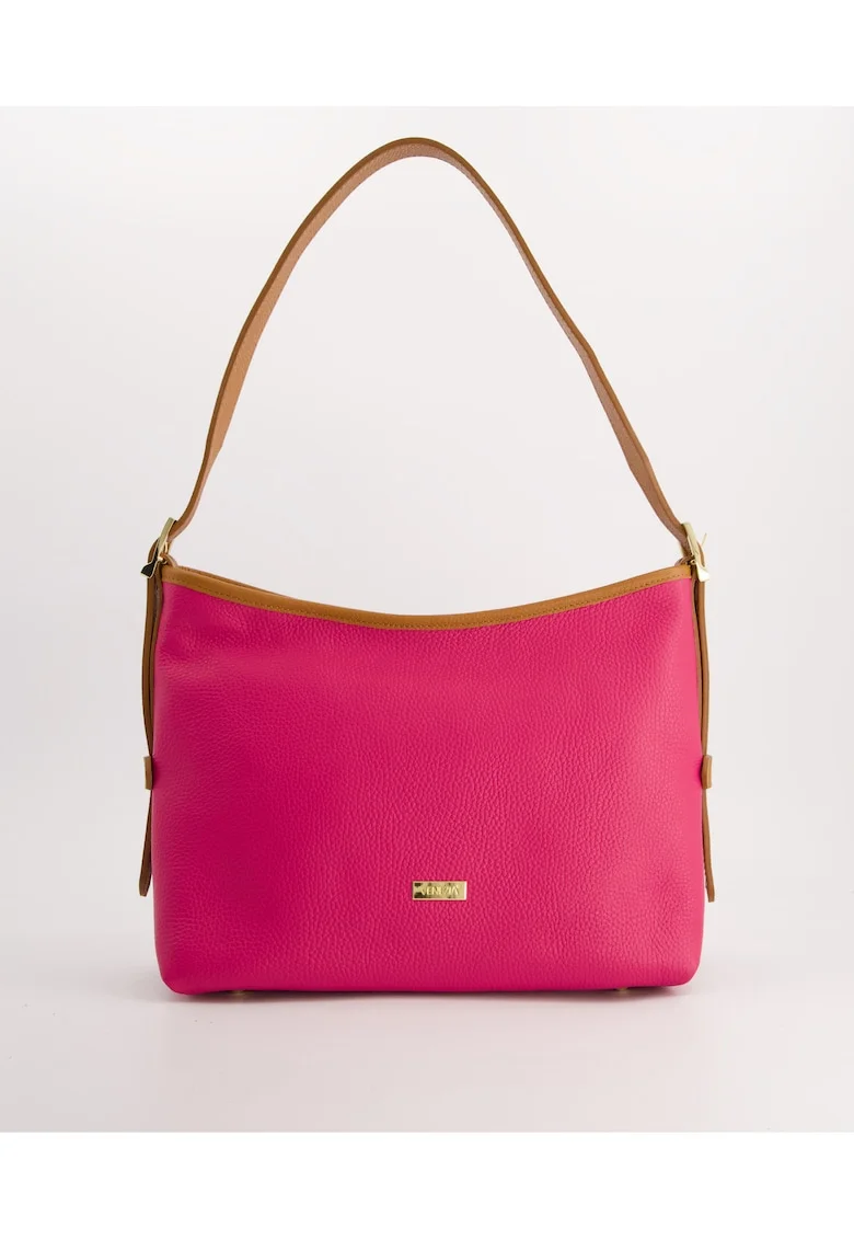 Geanta dama,  crossbody, piele naturala, roz, 23x31x13cm