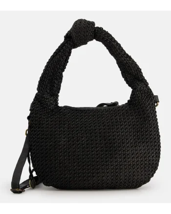 Geanta dama  crossbody, piele naturala, neagra, 2 compartimente, 34x23x9cm