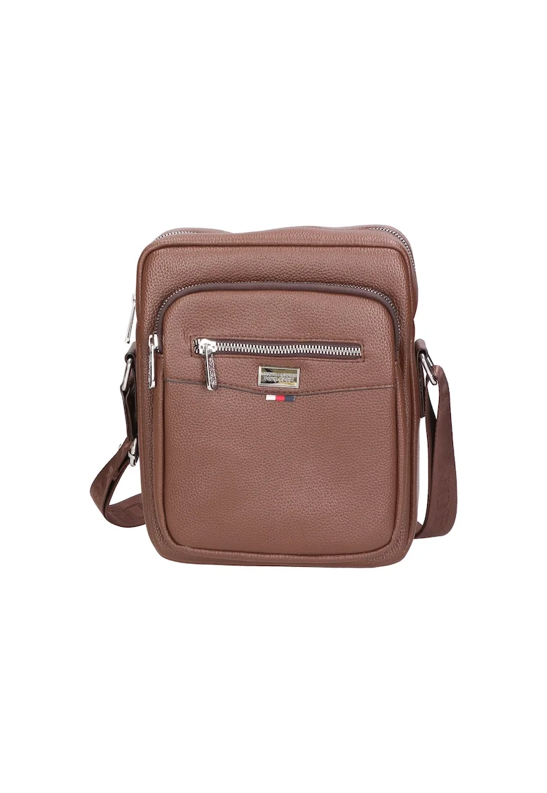 Geanta crossbody de piele ecologica, Maro deschis