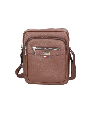 Geanta crossbody de piele ecologica, Maro deschis