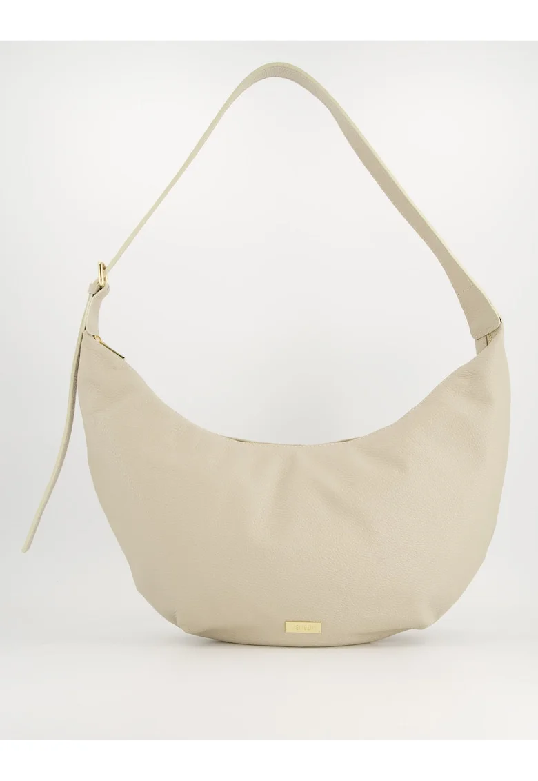 Geanta crossbody  piele naturala, lungime maxima, 1 buzunar interior, Bej