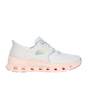 Pantofi sport slip-ins Glide Step Pro cu detaliu logo, Alb/Maro taupe deschis