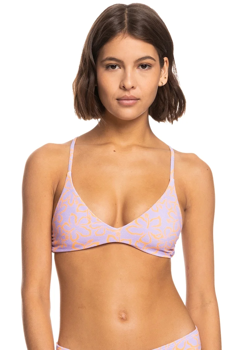 Sutien de baie triunghiular Hawaiian Heat, Portocaliu/Lila