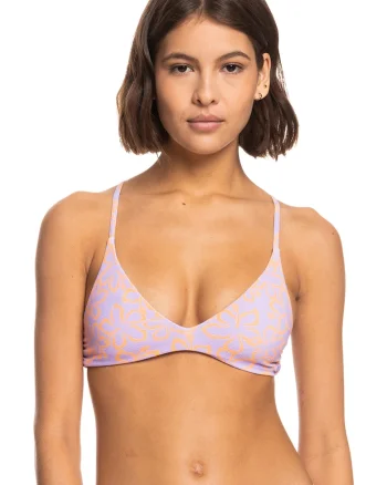 Sutien de baie triunghiular Hawaiian Heat, Portocaliu/Lila
