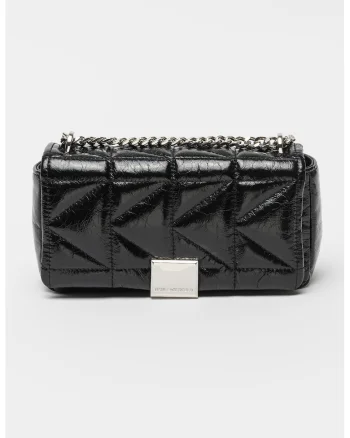 Geanta crossbody din piele cu bareta ajustabila, Negru