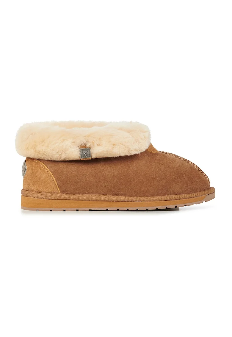 Ghete slip-on de piele intoarsa, Caramel