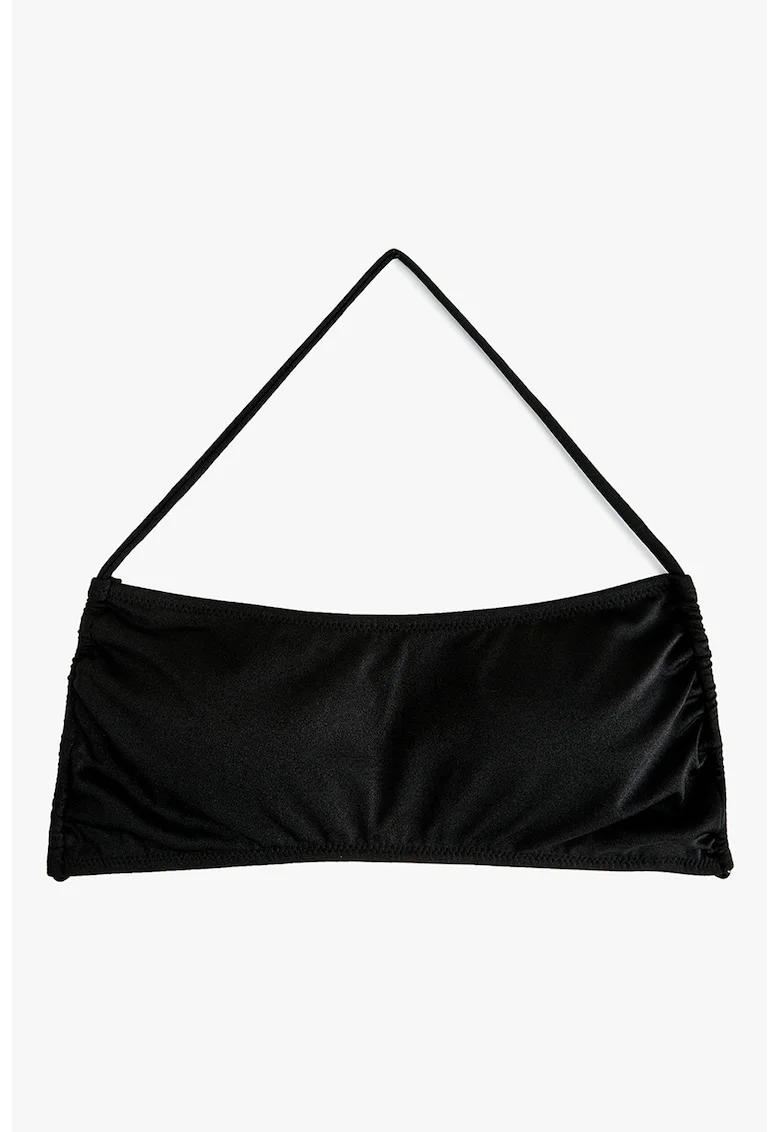 Sutien de baie cu decolteu halter, Negru