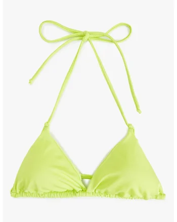 Sutien de baie cu cupe triunghiulare, Verde fistic