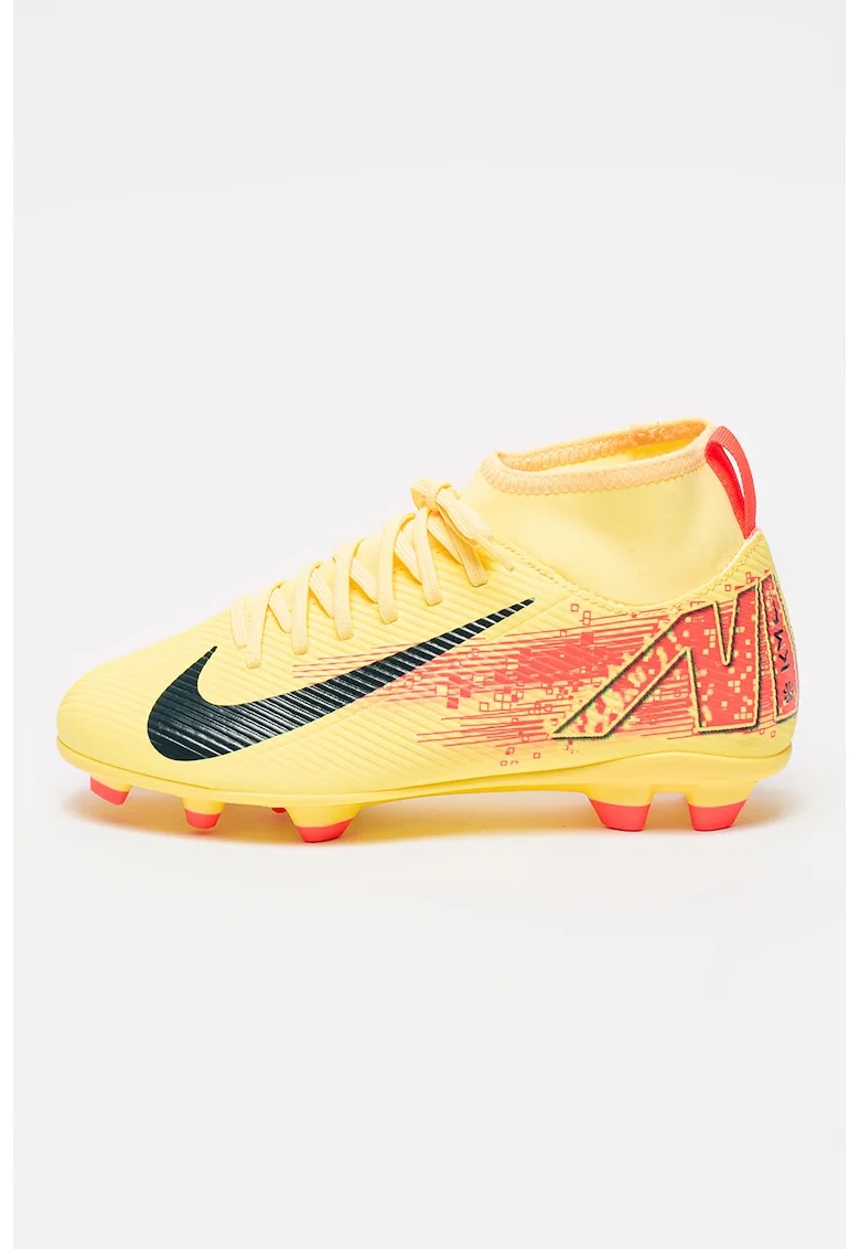 Pantofi slip-on, pentru fotbal Superfly 10 Club, Negru/Galben/Portocaliu