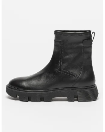 Ghete slip-on de piele si piele ecologica Vilde, Negru