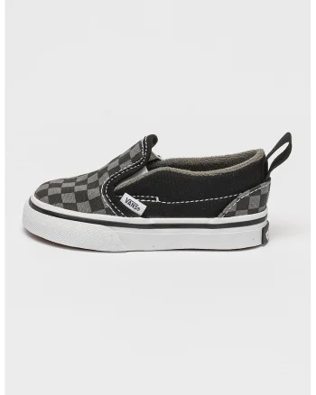 Tenisi slip-on cu model in carouri, Negru/Gri