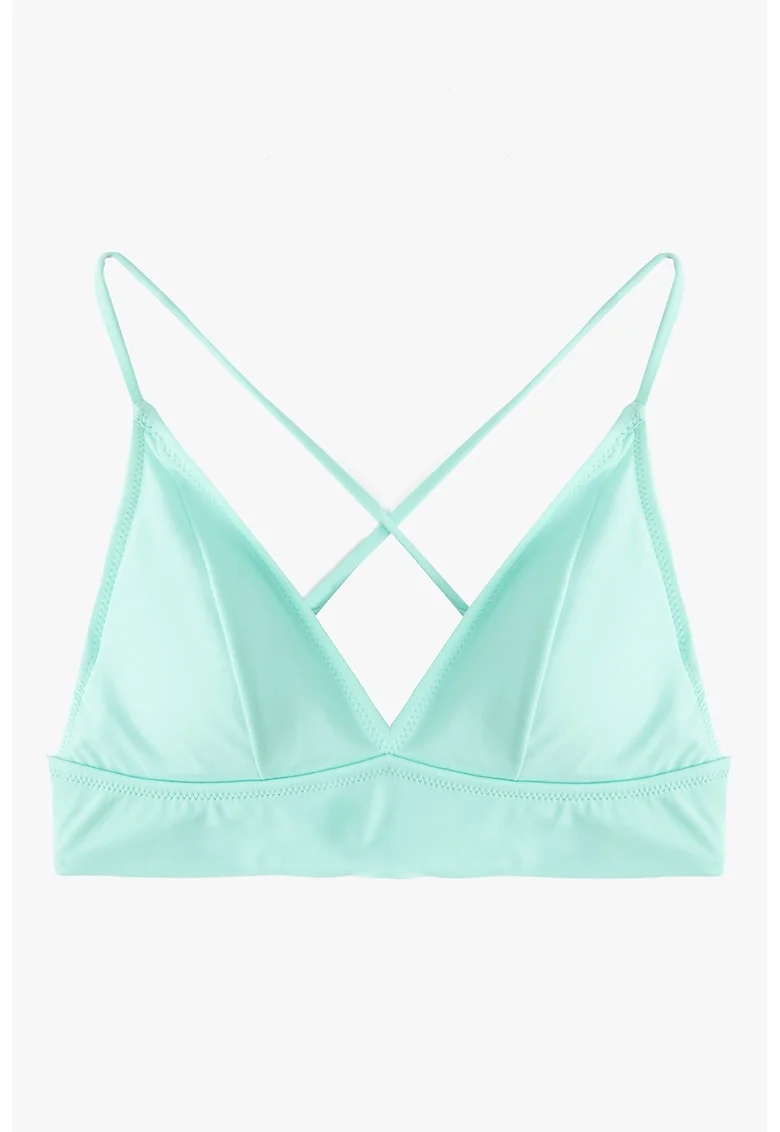 Sutien de baie cu cupe triunghiulare, Verde menta