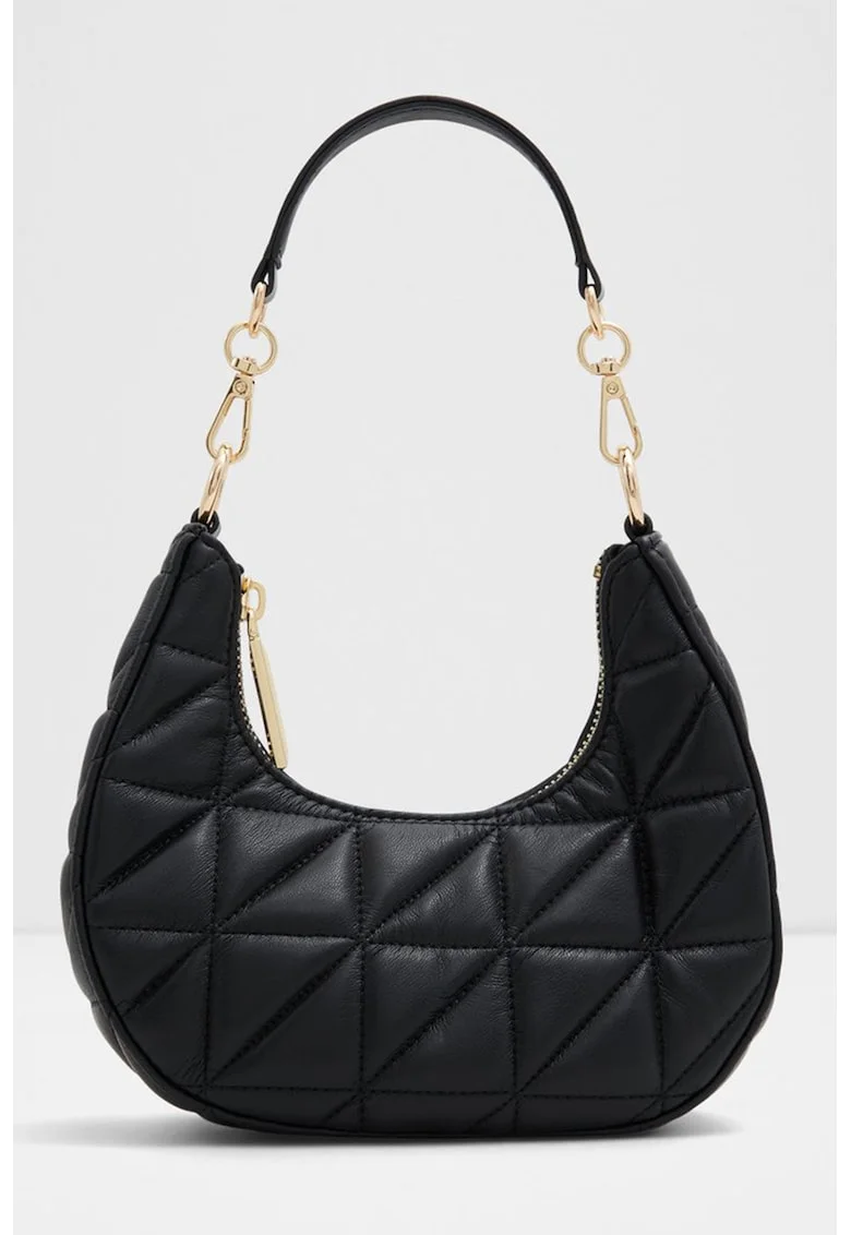 Geanta crossbody din piele ecologica cu bareta din lant Ellison, Negru