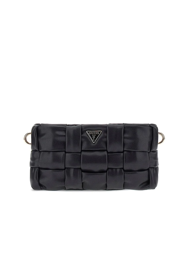 Geanta crossbody cu aspect impletit, Negru
