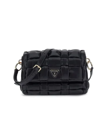 Geanta crossbody cu aspect impletit, Negru