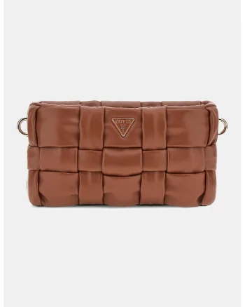Geanta crossbody cu aspect impletit, Portocaliu stins