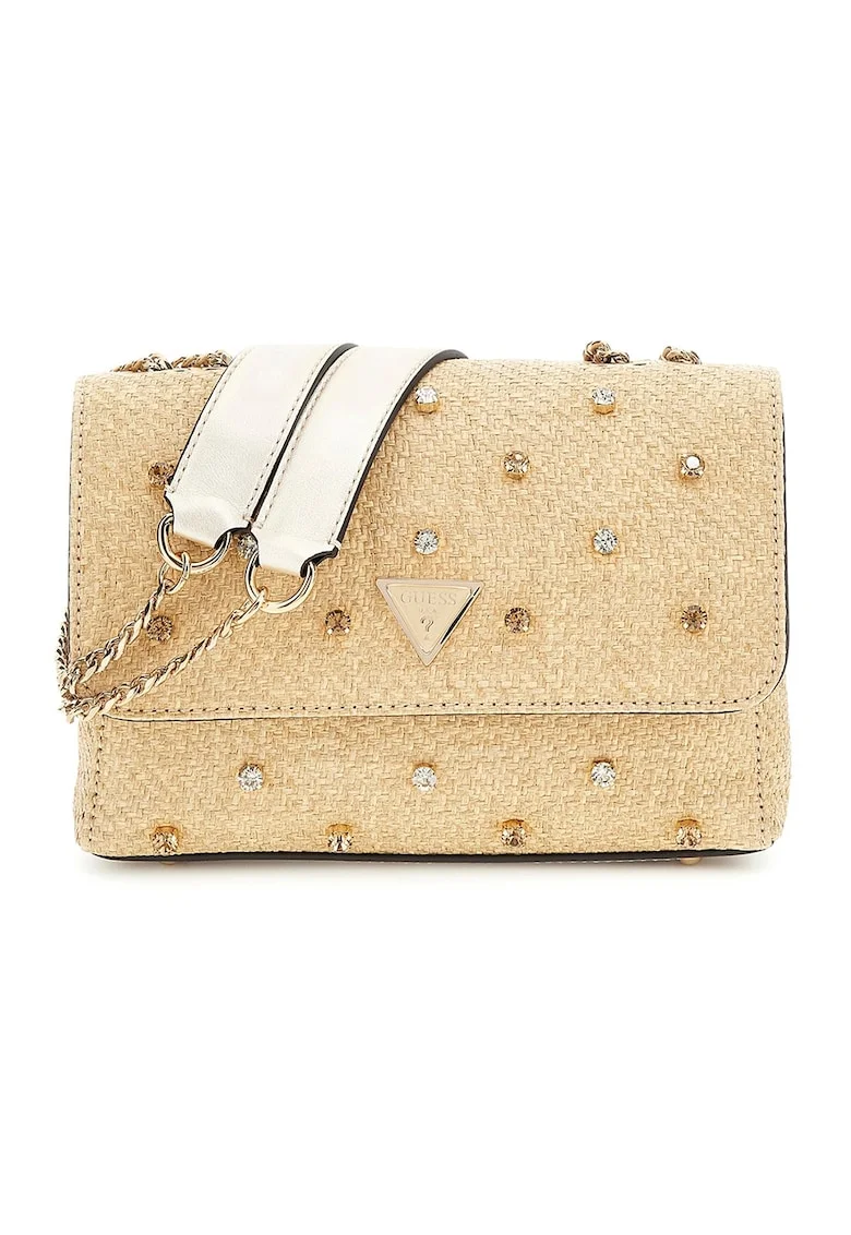 Geanta crossbody cu strasuri Giully, Maro nisip