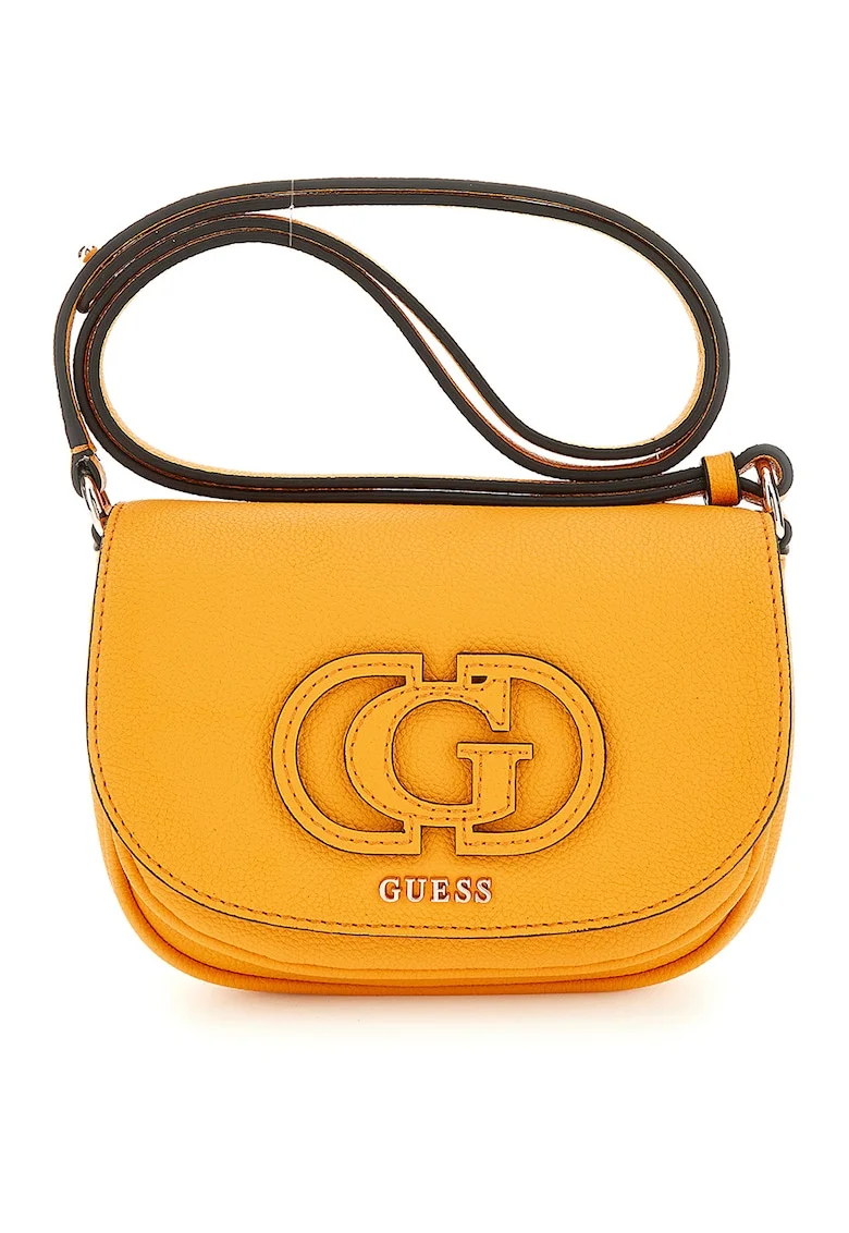 Geanta crossbody din piele ecologica cu clapa, Portocaliu