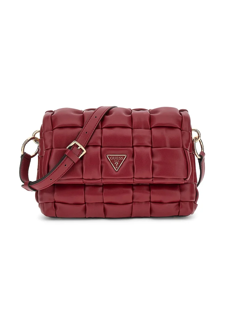 Geanta crossbody cu aspect impletit, Rosu