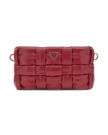 Geanta crossbody cu aspect impletit, Rosu