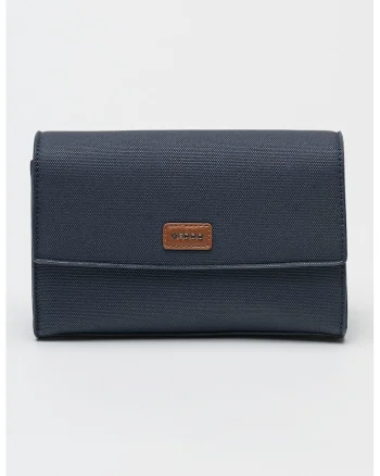 Geanta crossbody de piele ecologica cu clapa, Bleumarin