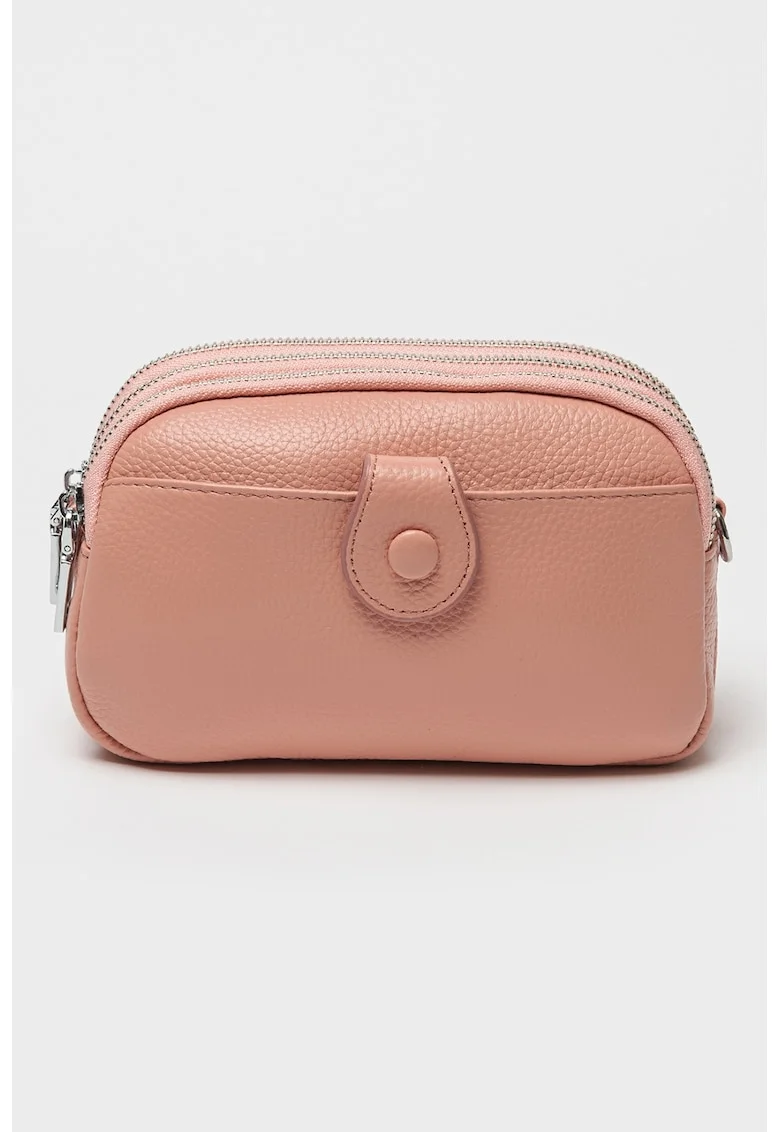 Geanta crossbody de piele, Roz
