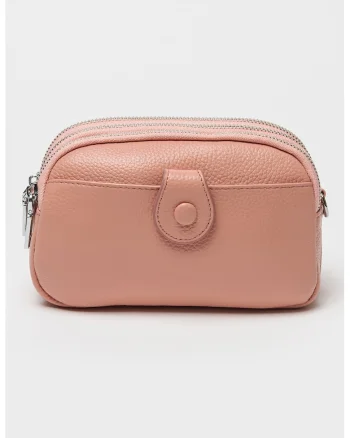Geanta crossbody de piele, Roz