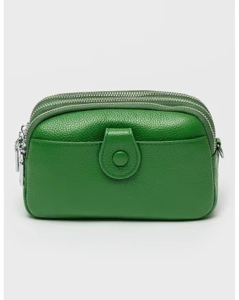 Geanta crossbody de piele, Verde