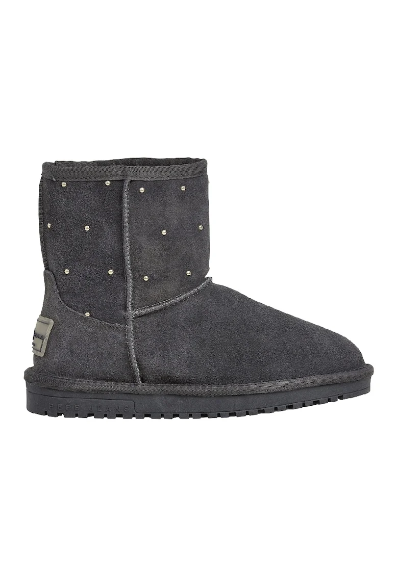 Ghete slip-on din piele intoarsa, Gri antracit