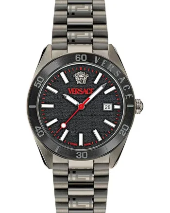 Ceas barbati  V-DOME gri negru 42mm inox safir quartz