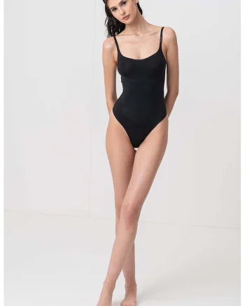 Body fara cusaturi cu bretele ajustabile, Negru