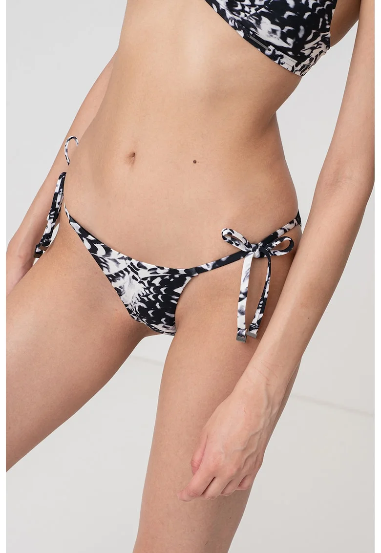 Slip cu talie joasa, Alb/Negru
