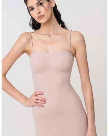 Body modelator cu bretele detasabile, Bej inchis