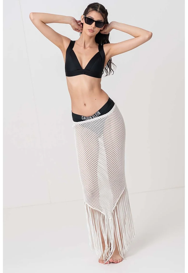 Sutien de baie triunghiular cu bretele late, Negru