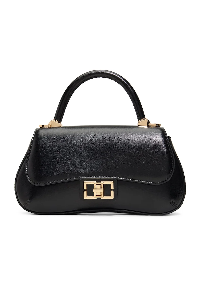 Geanta crossbody cu bareta detasabila din lant Catrine, Negru