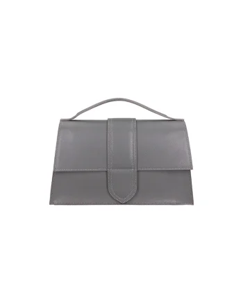 Geanta crossbody de piele, Gri