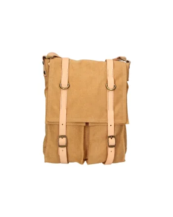Geanta crossbody unisex cu buzunare cu fermoar, Caramel