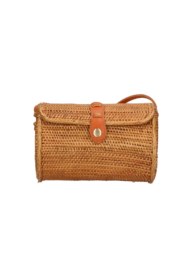 Geanta crossbody din rattan, realizata manual, Multicolor