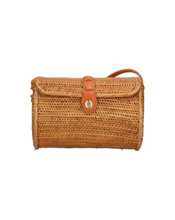 Geanta crossbody din rattan, realizata manual, Multicolor
