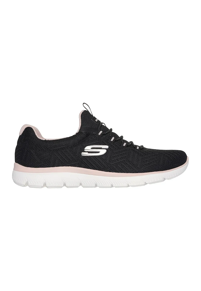 Pantofi sport slip-on de plasa Summits-Artistry, Negru/Roz pal
