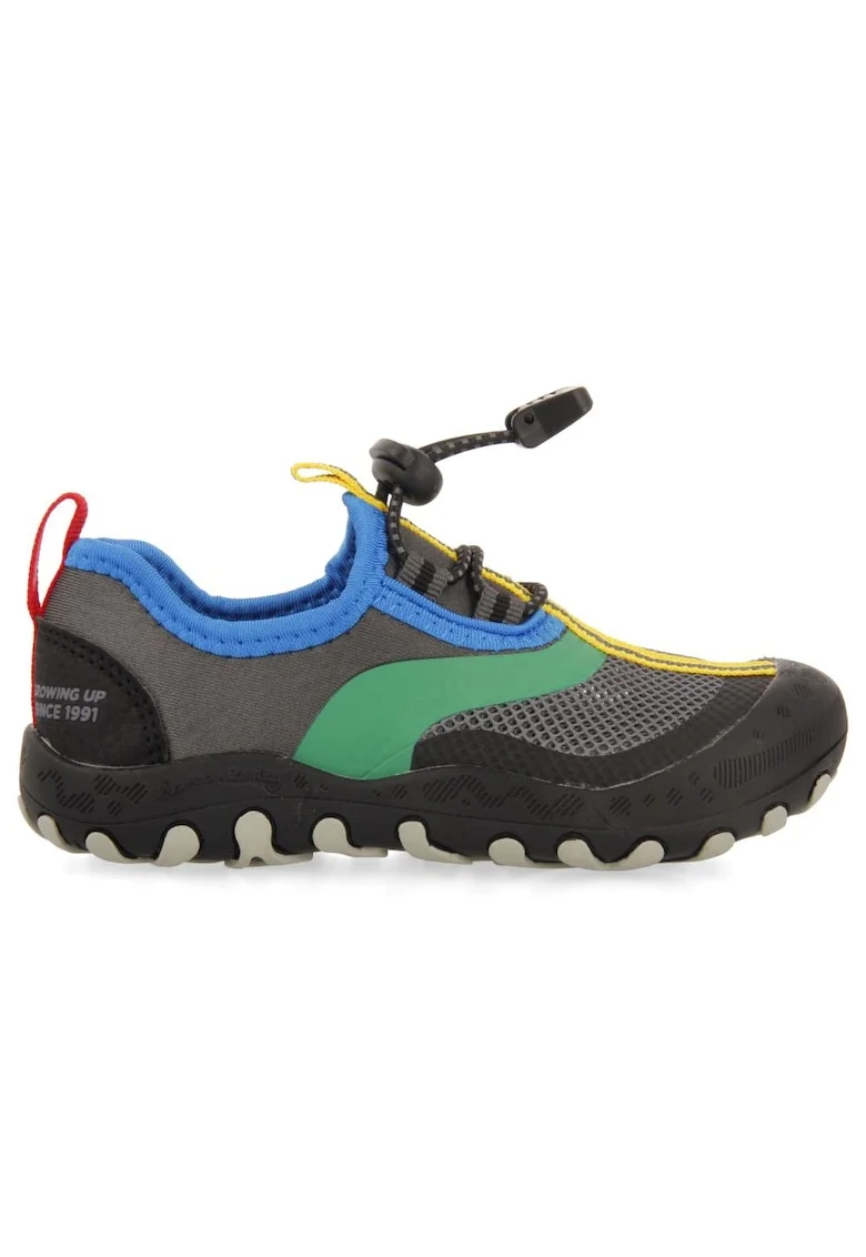 Pantofi sport slip-on cu garnituri sintetice Sapezel 27575, Verde/Albastru/Gri inchis